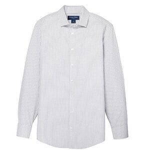 Mizzen+Main Leeward Performance Dress Shirt XL Trim White Blue Dot